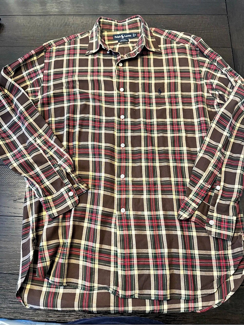 Ralph Lauren McMeel Vintage Plaid Button-Down Shirt Men's Sz Medium 100% Cotton